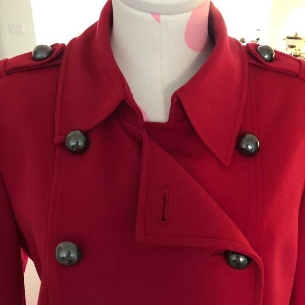 Planet Classic Double Breasted 12 Button Lined Collared Blazer Jacket Red Sz 8 - Picture 5 of 16